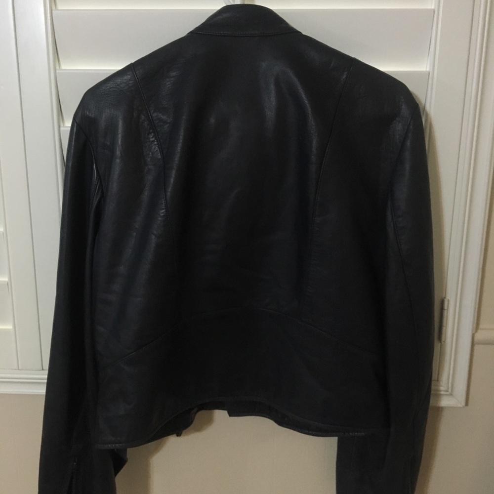 NWOT Navy blue Ralph Lauren leather biker jacket